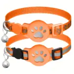 2pcs Reflective Cat Collar for Wearing Identification Accessories with GPS Holder and Bell – gallery image 5