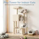 Multi-Cat Tree Tower for Climbing & Resting with Condo and Hammock, Sisal Scratching Posts – gallery image 7