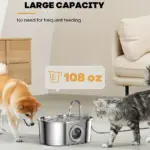 Automatic Pet Water Fountain for Dispensing Drinking Water, Stainless Steel Body & Water Level Window – gallery image 4