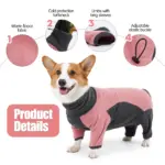 Dog Bodysuit for Warmth & Shedding Control with Contrast Color Design – gallery image 12