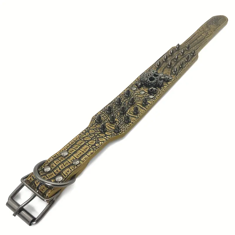 a5b4b06006e68ee31ccc700f20b6ea5d Studded PU Leather Dog Collar With Leash for Walking & Training – main image