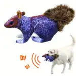 Interactive Squirrel Plush Dog Toy for Squeaking & Fetching with Durable Polyester Shell – gallery image 3