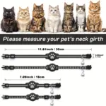2pcs Reflective Cat Collar for Wearing Identification Accessories with GPS Holder and Bell – gallery image 4