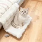 Plush Cat Hammock Bed for Resting & Lounging with Removable Washable Cover – gallery image 8