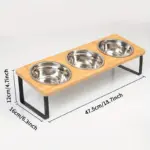 2-Piece Elevated Cat Feeding Station for Feeding & Drinking with Tilted Stand and Stainless Steel Bowls – gallery image 6