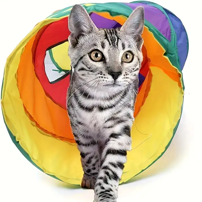 ac75cb4c-17c5-4ab9-829d-84e676f788c5 S-Shaped Collapsible Cat Tunnel for Play & Exploration with Connectable Foldable Design – main image