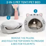 Enclosed Pet Bed Tent for Indoor Resting with Soft Cushion and Compact Design – gallery image 6