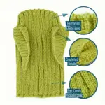 Knitted Pet Dog Hat for Wind Protection & Warmth, Green Elf Style – gallery image 6