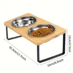 2-Piece Elevated Cat Feeding Station for Feeding & Drinking with Tilted Stand and Stainless Steel Bowls – gallery image 4