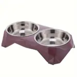 Stainless Steel Pet Bowls with Raised Stand for Pet Feeding, Diamond Design – main image