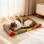 Rainbow Bone-Shaped Cat Scratching Board for Scratching & Resting – gallery image 3