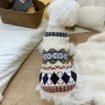 Thick Pet Vest for Warmth in Cooler Weather with Diamond Pattern – gallery image 2