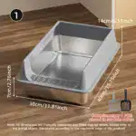 Semi-Closed Stainless Steel Cat Litter Box for Containing Litter Scatter with Matching Scoop – gallery image 5