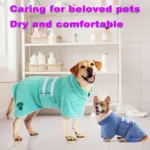 Quick-Dry Dog Bathrobe for Drying After Bathing & Grooming with Embroidered Detail – gallery image 8