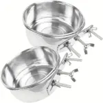 Stainless Steel Pet Bowl for Food and Water with Hanging Straps and Screw-Mount Hardware – gallery image 3