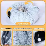 Cat Tunnel Bed for Indoor Play & Hiding with Plush Donut Design – gallery image 7