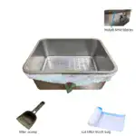Stainless Steel Cat Litter Box for Containing Litter with Double-Layer Design – gallery image 8