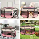 Octagonal Foldable Pet Enclosure for Indoor Containment & Resting – gallery image 3