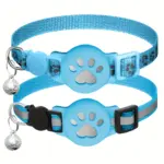 2pcs Reflective Cat Collar for Wearing Identification Accessories with GPS Holder and Bell – gallery image 3
