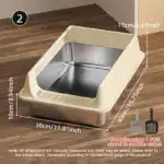 Semi-Closed Stainless Steel Cat Litter Box for Containing Litter Scatter with Matching Scoop – gallery image 26