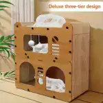Cat House Condo for Indoor & Outdoor Resting with Ventilated Doors and Scratching Boards – gallery image 6