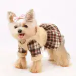 Fleece Hooded Dog Sweater for Warmth in Cold Weather with Plaid Pattern – gallery image 10