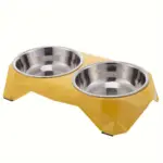 Stainless Steel Pet Bowls with Raised Stand for Pet Feeding, Diamond Design – gallery image 3