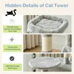 Multi-Cat Tree Tower for Climbing & Resting with Condo and Hammock, Sisal Scratching Posts – gallery image 17