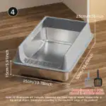 Semi-Closed Stainless Steel Cat Litter Box for Containing Litter Scatter with Matching Scoop – gallery image 8