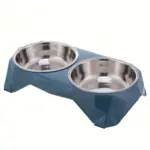 Stainless Steel Pet Bowls with Raised Stand for Pet Feeding, Diamond Design – gallery image 2