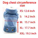 Vintage Imitation Denim Sleeveless Pet Vest for Spring and Autumn Wear – gallery image 5