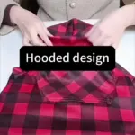 Checkered Pet Hoodie Sweater for Warm Wear, Pocket Design – gallery image 9