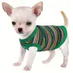 Pink Striped Ribbed Dog Vest for Easy Pullover Wear with Soft Knit Fabric – gallery image 13