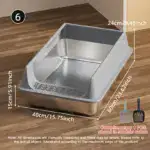 Semi-Closed Stainless Steel Cat Litter Box for Containing Litter Scatter with Matching Scoop – gallery image 13