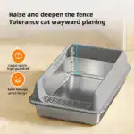 Semi-Closed Stainless Steel Cat Litter Box for Containing Litter Scatter with Matching Scoop – gallery image 18