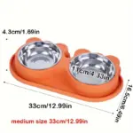 Double Stainless Steel Dog Bowls with No-Spill Stand for Drinking & Feeding – gallery image 13