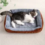 Pet Sleeping Nest Sofa Bed for Cats and Dogs for Resting & Lounging, Thick Rectangular Mattress – gallery image 10