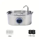Automatic Pet Water Fountain for Dispensing Drinking Water, Stainless Steel Body & Water Level Window – gallery image 10