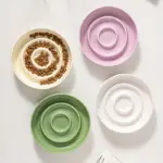 Ceramic Slow Feeder Bowl for Controlled Pet Feeding with Whisker-Friendly Wide Shape – main image