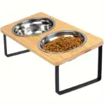2-Piece Elevated Cat Feeding Station for Feeding & Drinking with Tilted Stand and Stainless Steel Bowls – gallery image 10