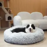 Plush Round Dog Bed for Resting & Sleeping with Deep Bolstered Shape – gallery image 7