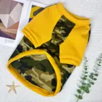 Camouflage Fleece Dog Crewneck Sweatshirt for Warmth and Coverage, Color-Block Design – main image