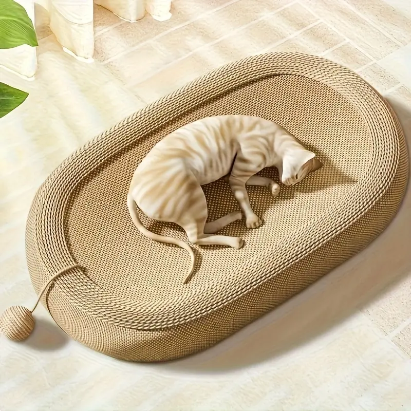 fb61a56f-94f4-47ba-9e83-54225e447819 Oval Cat Scratching Board for Scratching & Claw Care with Sisal Surface – main image
