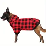 Checkered Pet Hoodie Sweater for Warm Wear, Pocket Design – gallery image 3